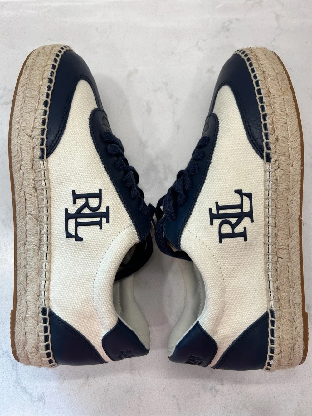 Lauren Ralph Lauren Women's Luize Canvas & Suede Espadrille Sneakers Size 10 NEW